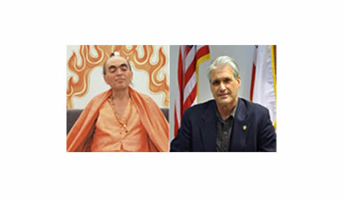 Cult leader Adi Da and Dan Hamburg.